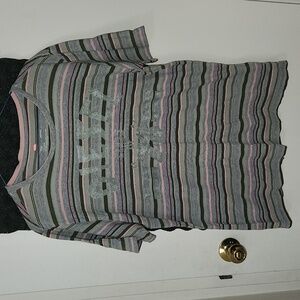 Diesel Industry Spell Out Striped T Shirt